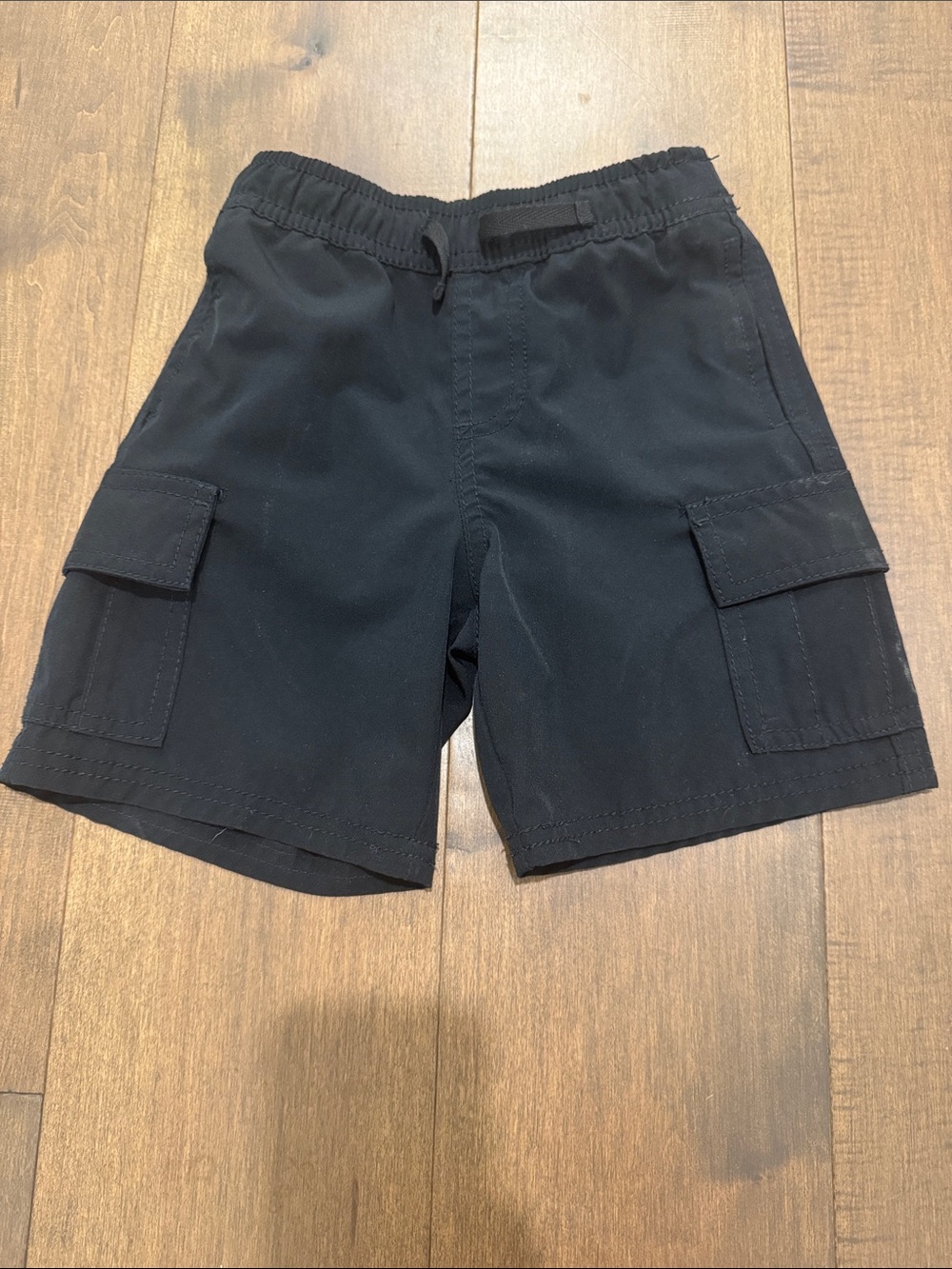 Boys 3T Black Cargo Shorts - Elastic Waist